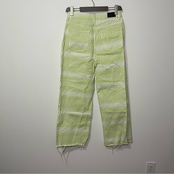 Simons Twik women’s Green psychadelic stripes Straight Leg denim jeans in 29 - Picture 6 of 8